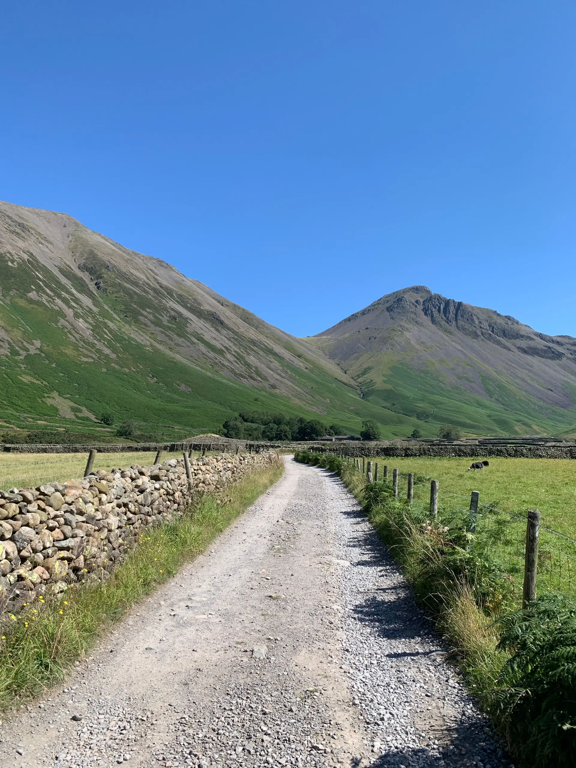 Wast Water Valley path in Cumbria Lake District