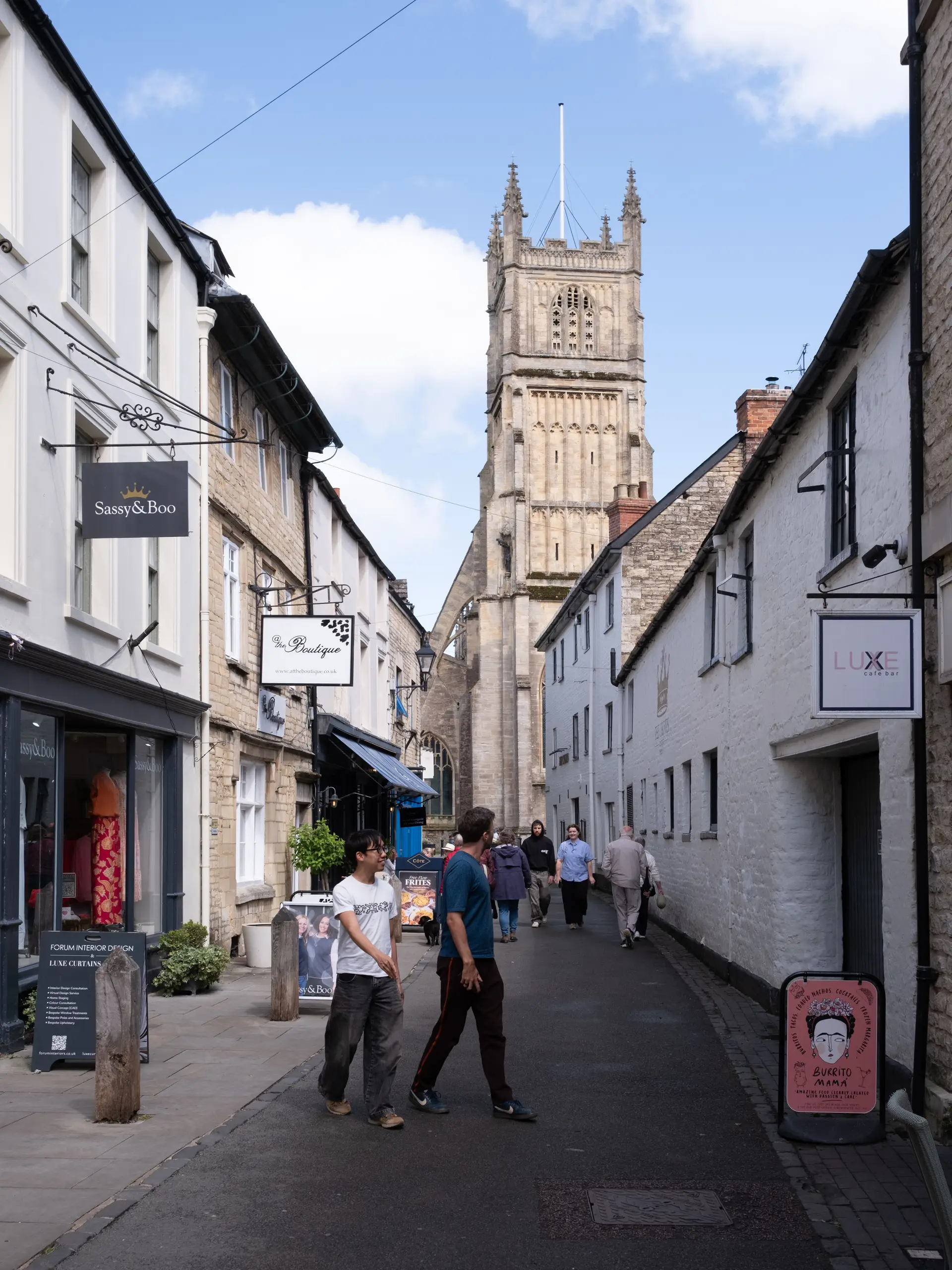 Historic market square in ancient English market town