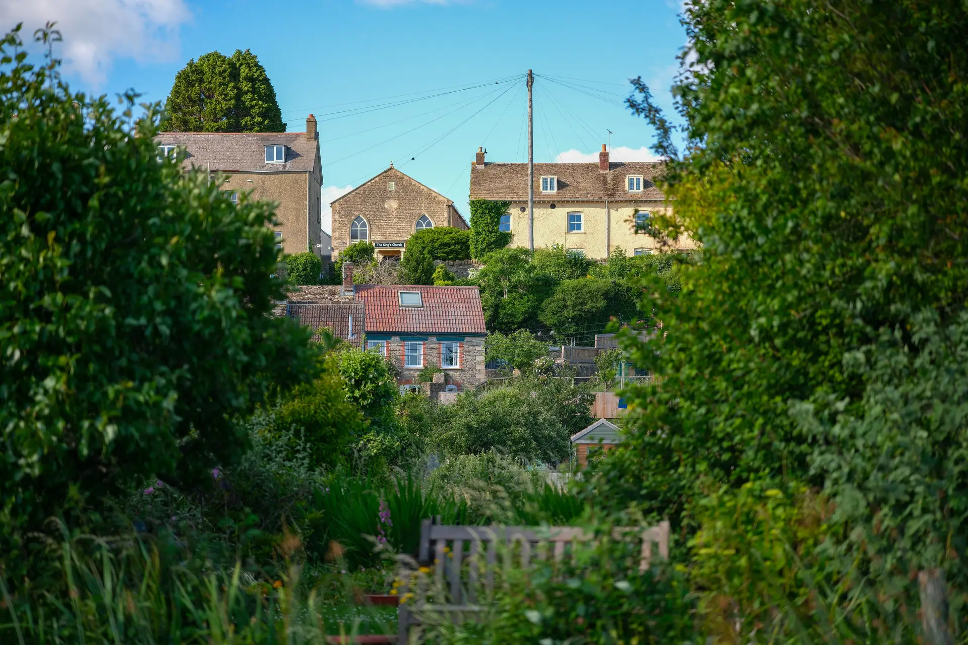 Ancient townscape surrounded by English river meanders
