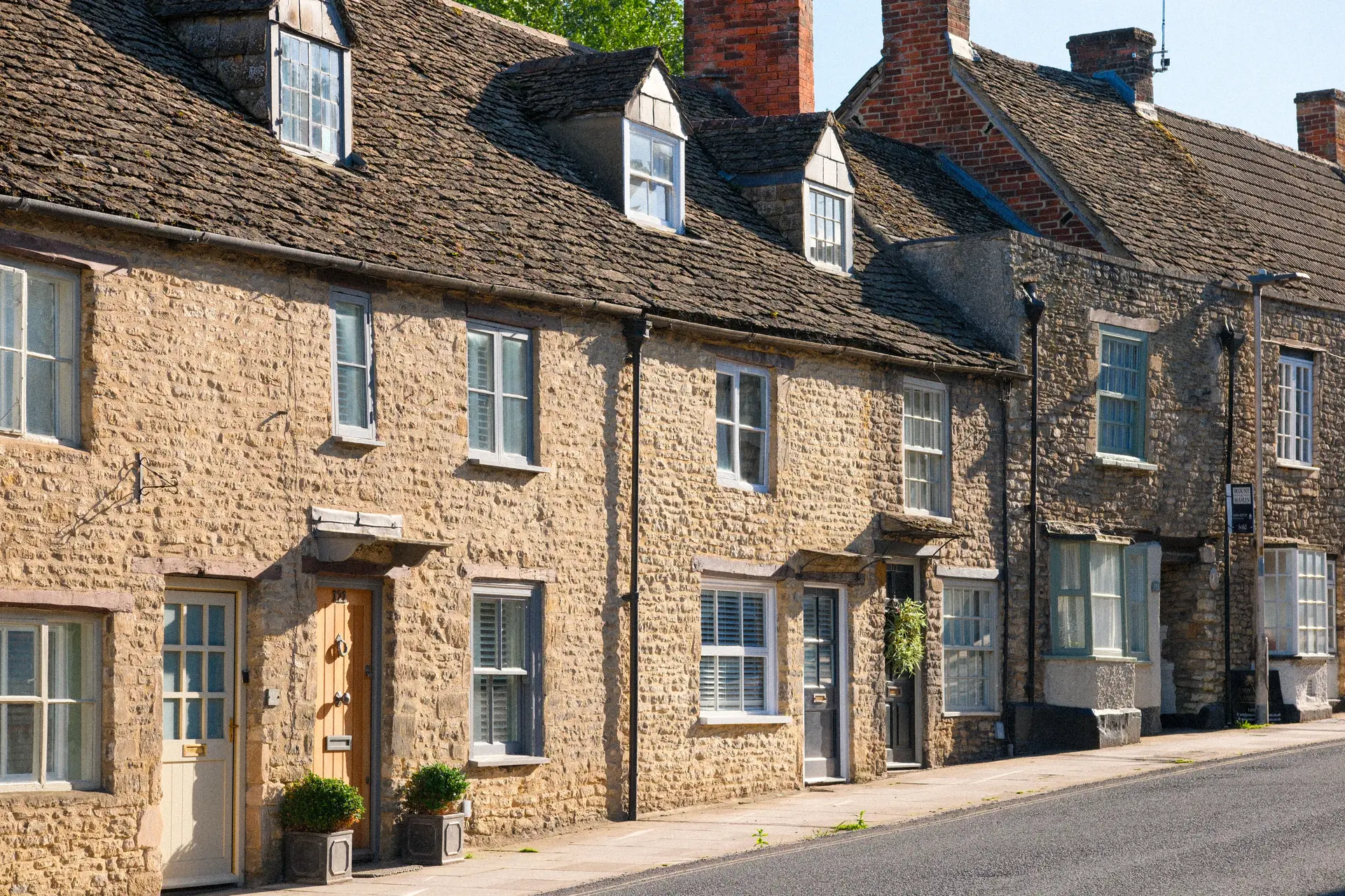 Picturesque stone street in Malmesbury